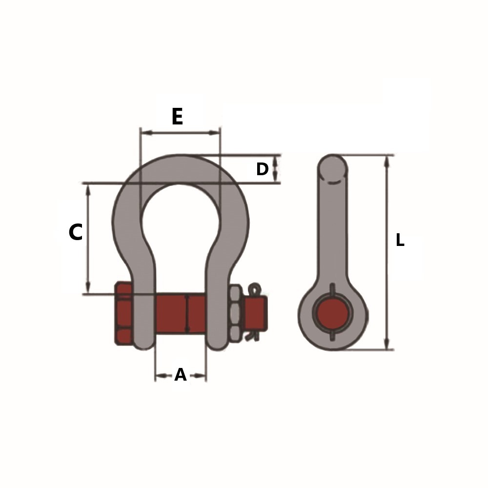 G-2130 High Strength Bolt Type Bow Shackle