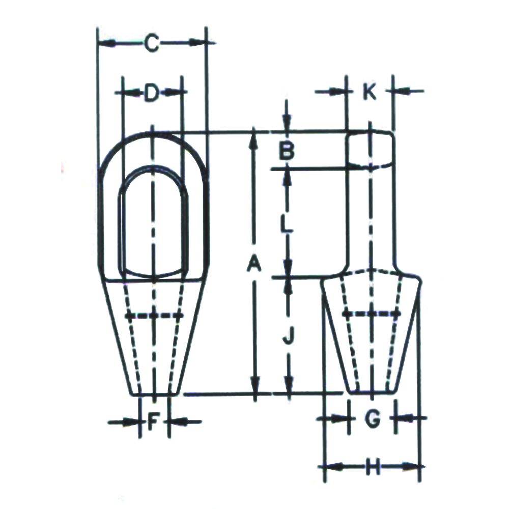 G417 Grooved Closed Spelter Socket