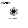 6X19W+FC Galvanized / Ungalvanized Steel Wire Rope