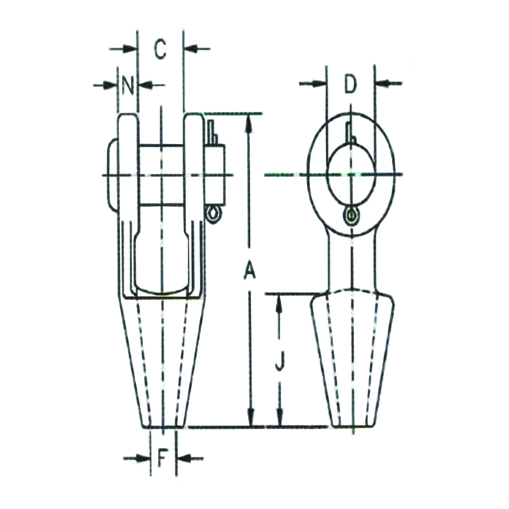 Forged Steel Open Spelter Socket