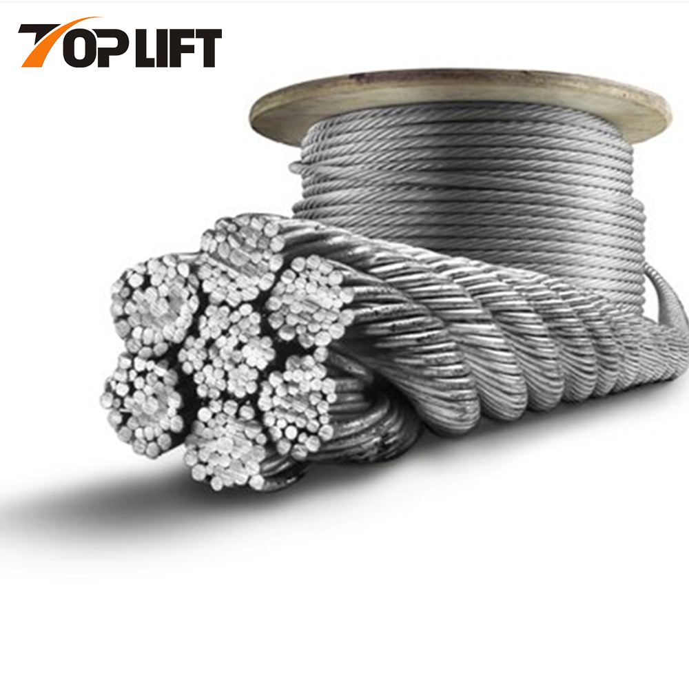6*55SWS+IWR Braided Ungalvanized Steel Cable Galvanized Steel Wire Rope