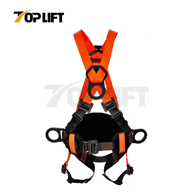 Adjustable Full Body Harness for Safety Training Fall Protection Black Red Belt