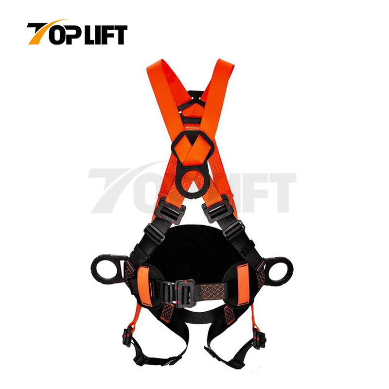 Adjustable Full Body Harness for Safety Training Fall Protection Black Red Belt