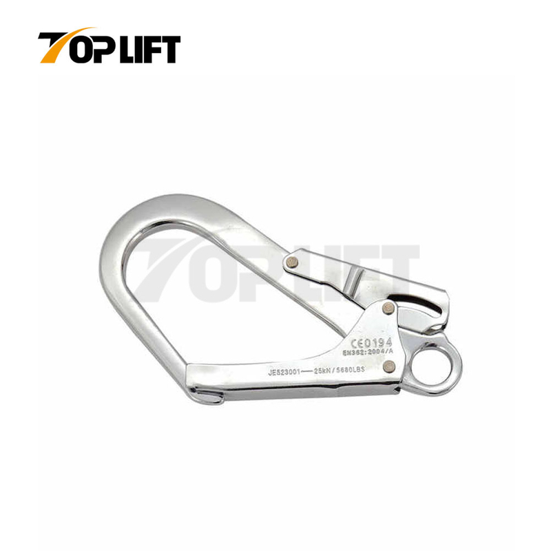 TOPLIFT 25KN Opening 55MM Alloy Steel Locking Snap Hook for Safety Climbing