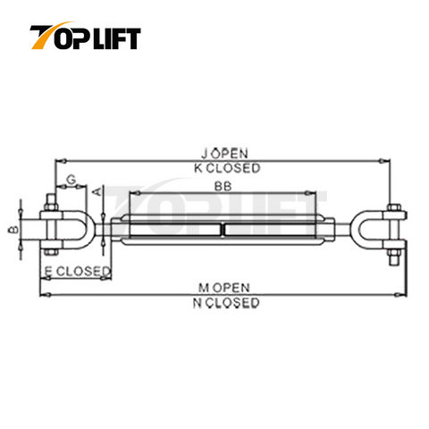 Stainless Steel US Type Turnbuckle Jaw & Jaw 