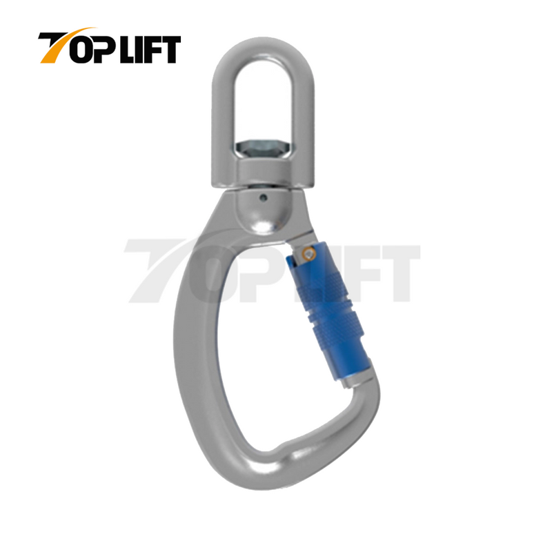 TOPLIFT 25KN Opening 24MM Alloy Steel Snap Hook Locking Carabiner for Safety