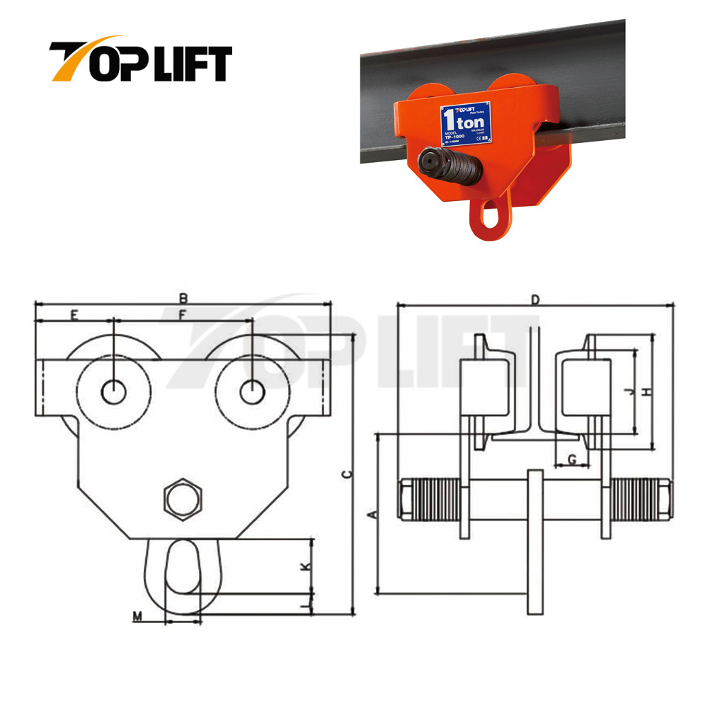 TP-Lifting TP Series Push Trolley 0.5T -10T
