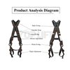 TP-SH3111A 9kv Dielectric Resistance Fall Protect Safety Belt Personal Fall Protect Equipment Safety Harness