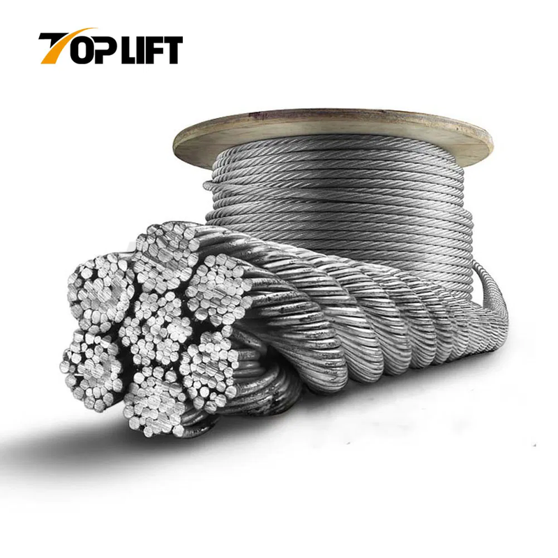 High-strength Galvanized Ungalvanized 6X37+FC, 6X37+WSC, 6X37+IWRC Structural Wire Rope