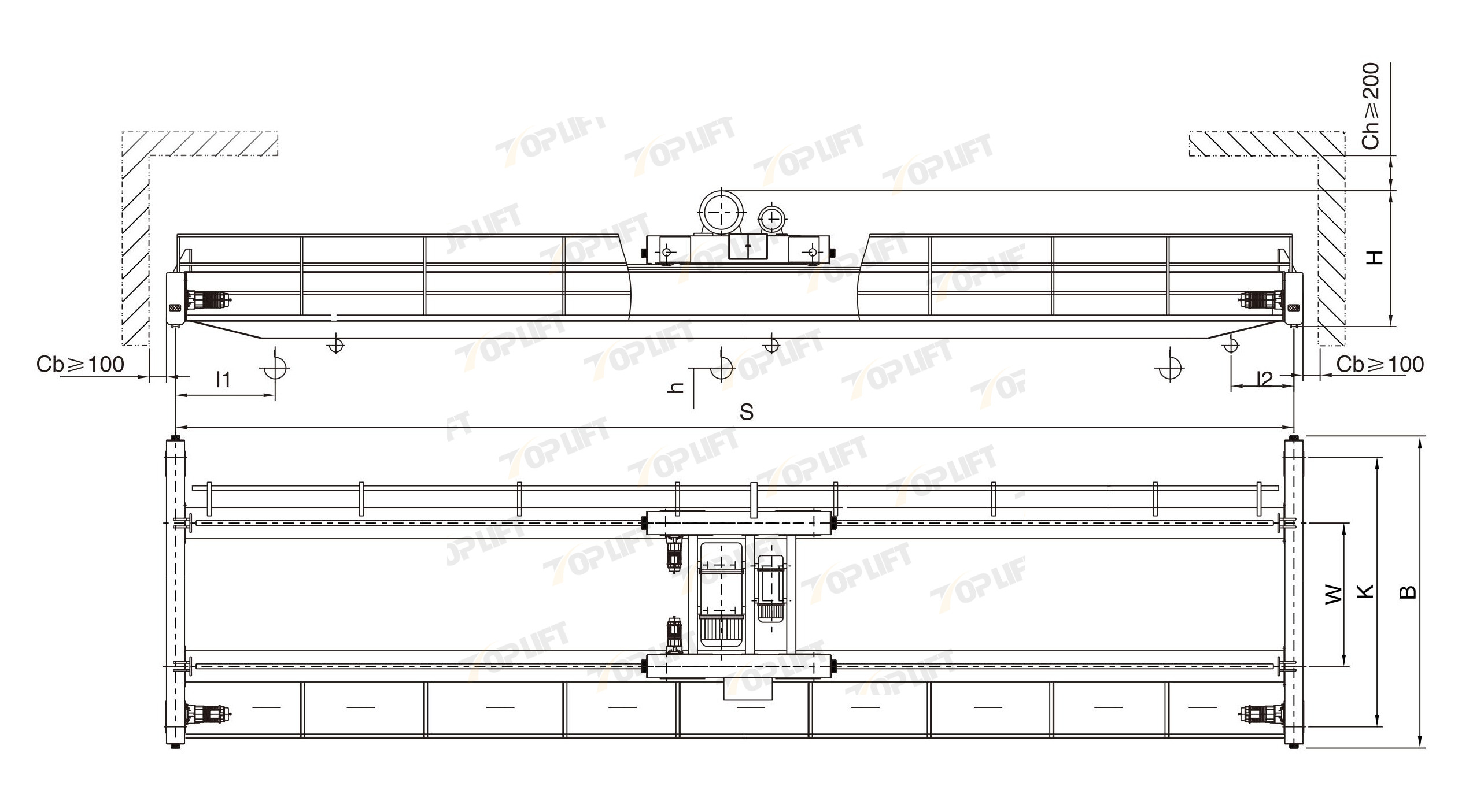 5-32&5T LH Electric Hoist Overhead Crane 
