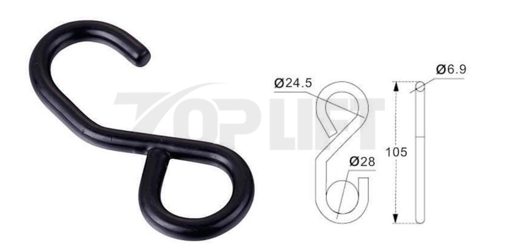High Quality S Hook for Ratchet Tie Down Ratchet Strap Cargo Lashing