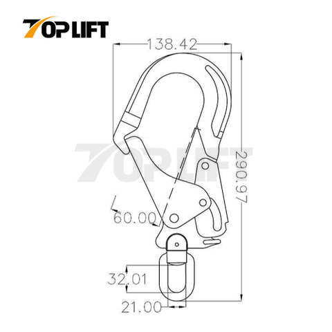 Aluminium Double Action Pin Opening Eye Swivel Scaffold Hook with Fall Indicator