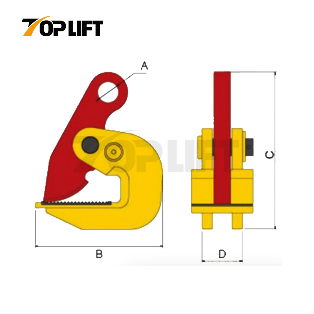 TP-Lifting PDB Industry Standard Horizontal Plate Clamp WLL 800-10000KGS