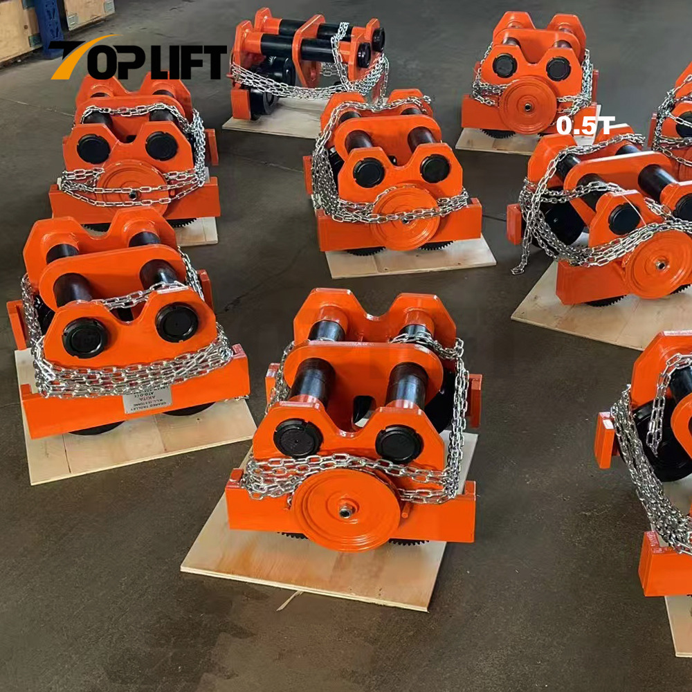 TP-Lifting MG Series Hand Pulling 0.5ton To 50ton Plain Trolley Manual Geared Trolley For Electric Hoist