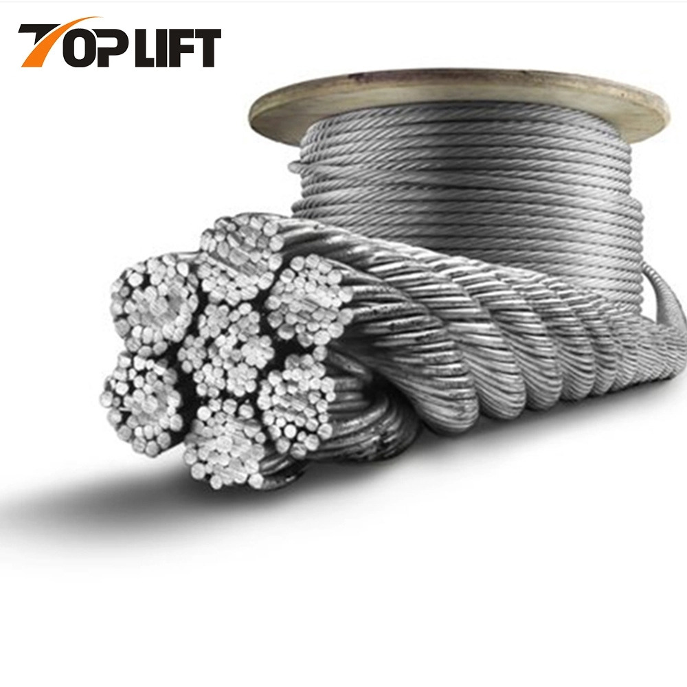 6*55SWS+IWR Braided Ungalvanized Steel Cable Galvanized Steel Wire Rope