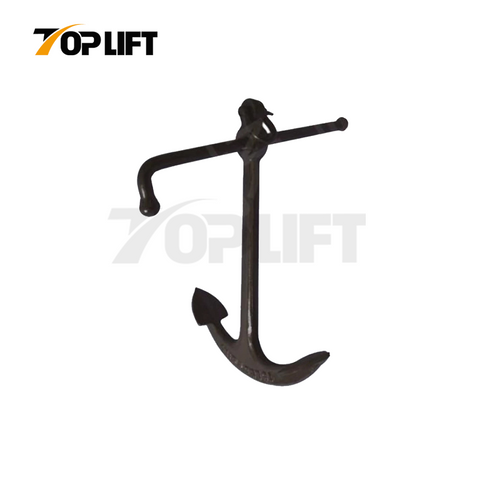 Black Painted Marine Type Stock Anchor for Marine