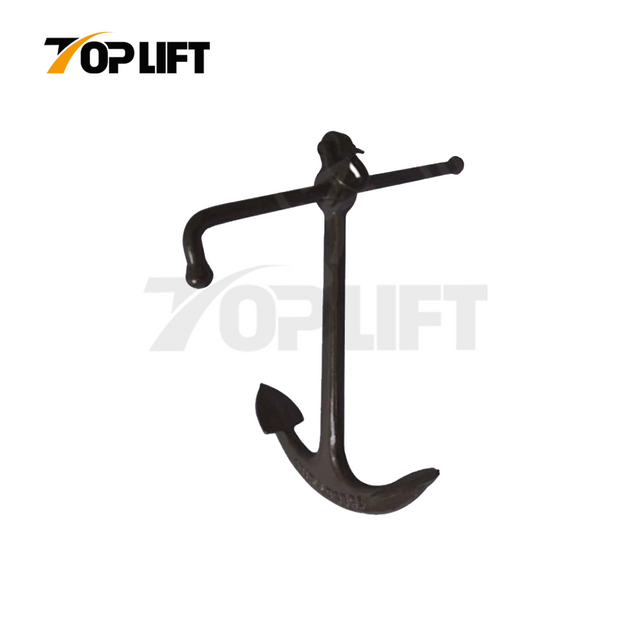 Black Painted Marine Type Stock Anchor for Marine 