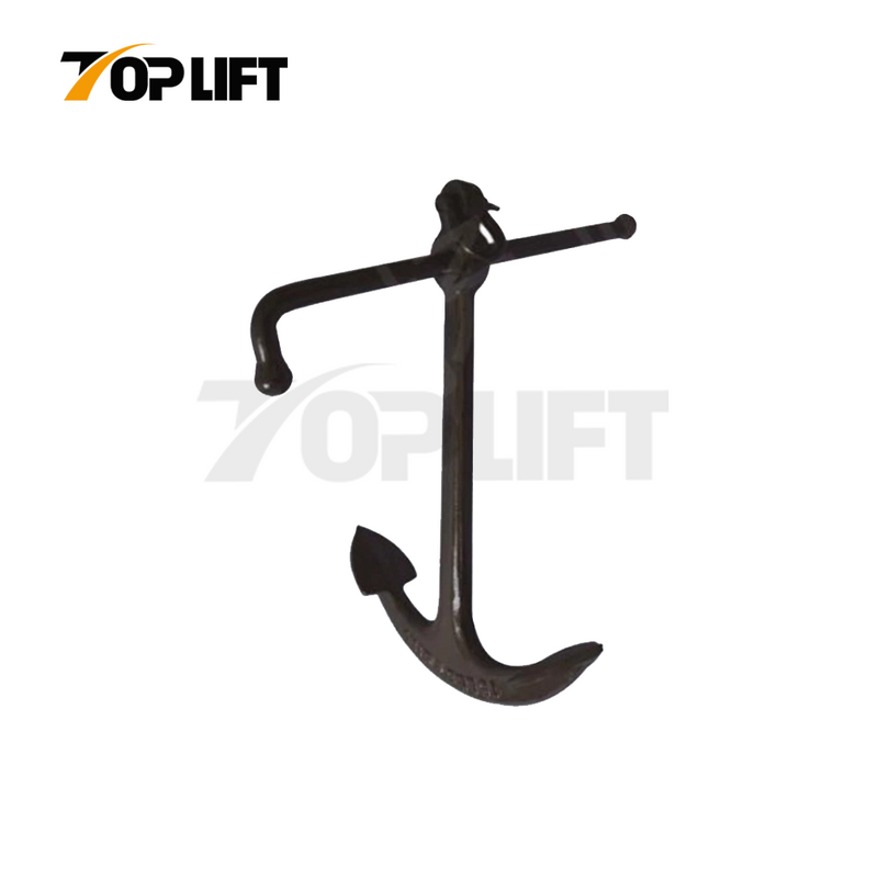 Black Painted Marine Type Stock Anchor for Marine 