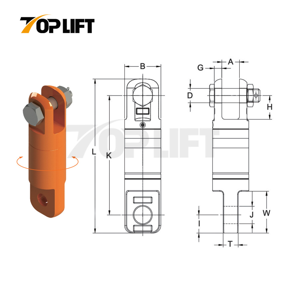 Heavy-Duty Wire Rope Lifting Eye And Jaw Style Angular Contact Bearing Swivel