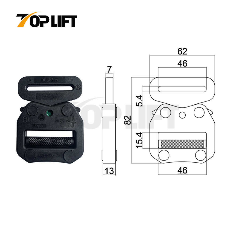 High Quality 46mm Webbing Adjustable Tactical Dielectric Quick-Release Buckle