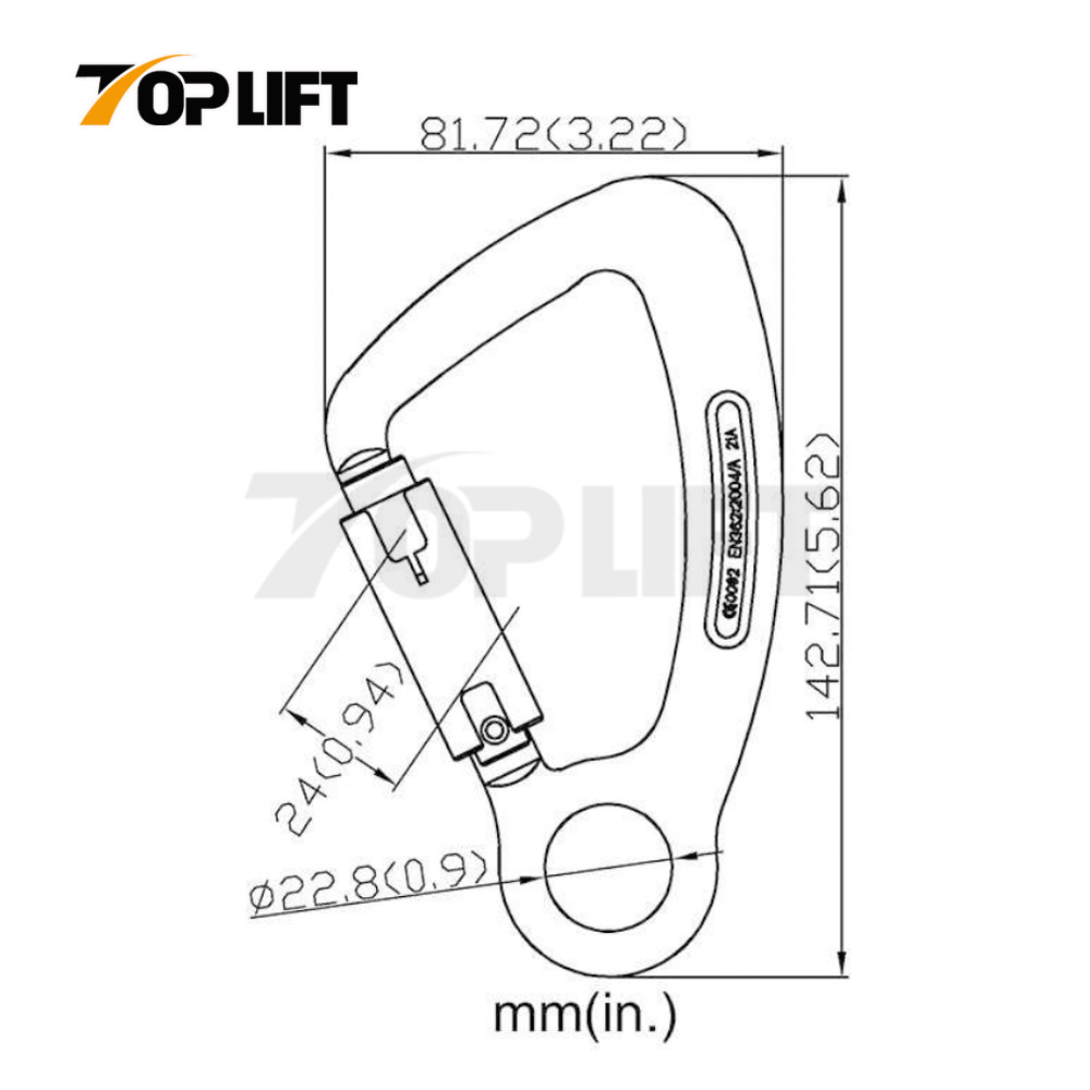 Auto-Locking Climbing Hardware Twist Lock Aluminum Carabiner W/ Captive Eye