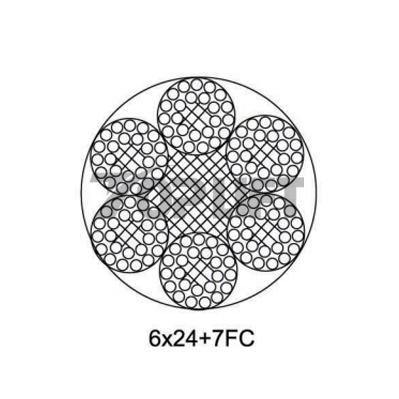 Galvanized Ungalvanized Carbon Steel Wire Rope 6X24+7FC