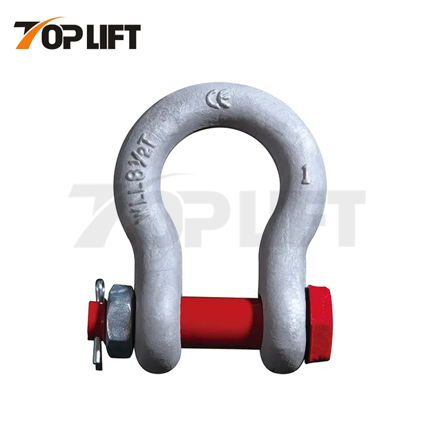 G-2130 Galvanized Quality Carbon Steel Bow Shackle Dee Shackles for Mining Heavy Industry Lifting Industrial Applications