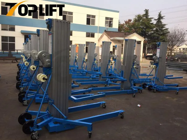 High Quality Masts Aluminum Aerial Material Lift with Winch