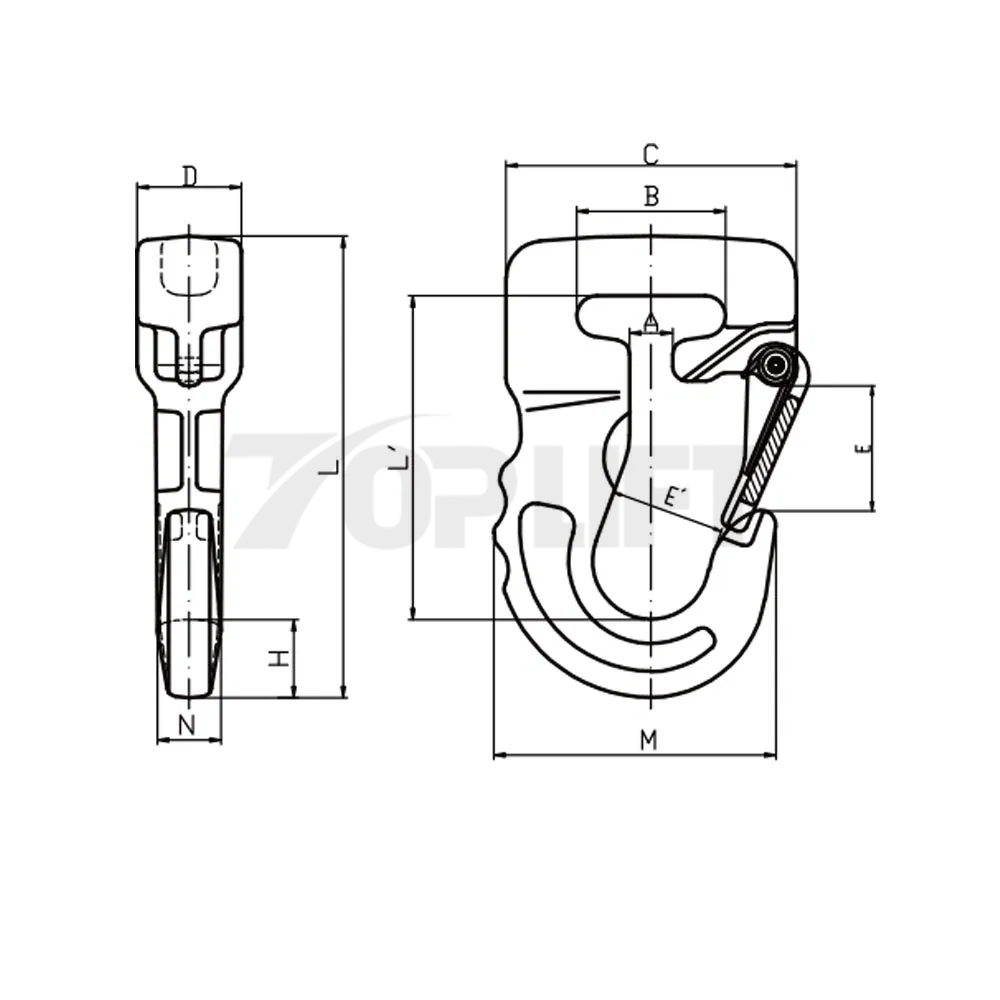 G100 alloy steel webbing sling hook lifting hook