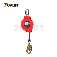 China-Made ANSI Certified 10-33FT Wire Rope Self Retractable Fall Arrester Lifeline
