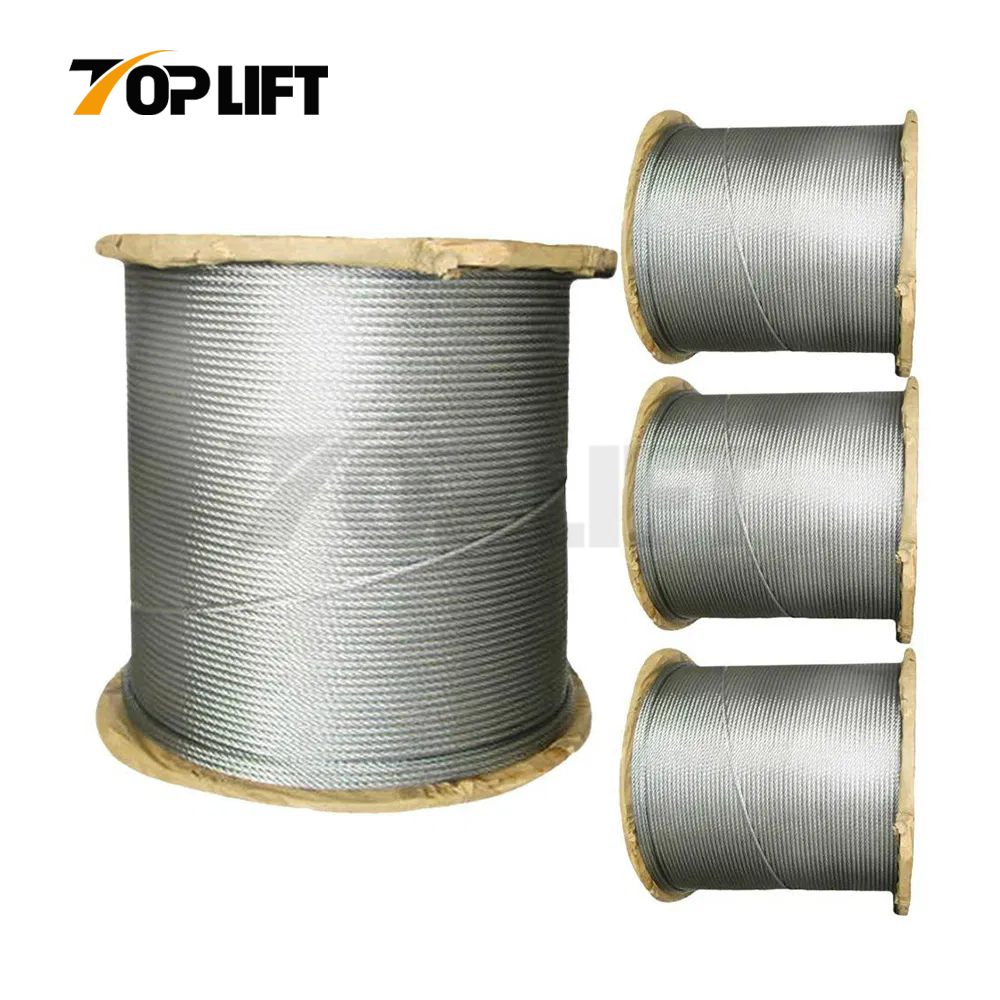 TOPLIFT Industrial 6X49SWS+IWRC Galvanized & Ungalvanized Steel Wire Rope