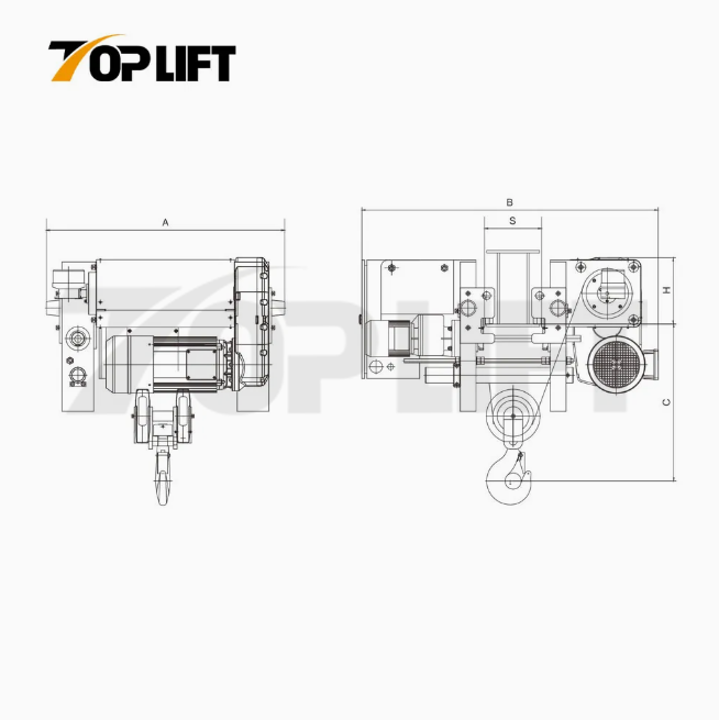 Heavy Duty Single Grider Electric Wire Rope Hoist & Trolley
