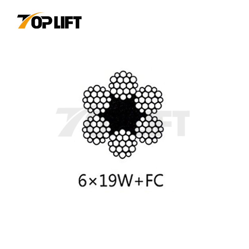 6X19W+FC Galvanized / Ungalvanized Steel Wire Rope