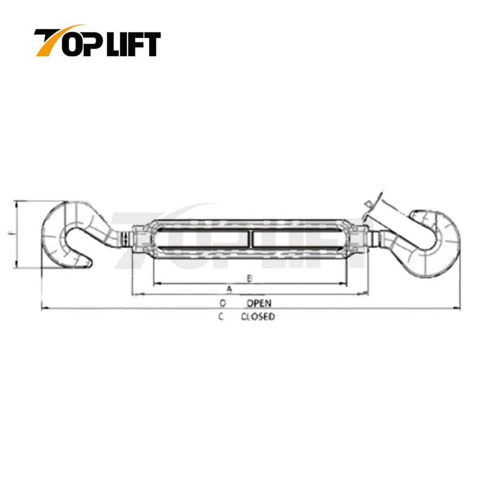 Galvanized Hook &Hook Heavy Duty US Type Turnbuckle