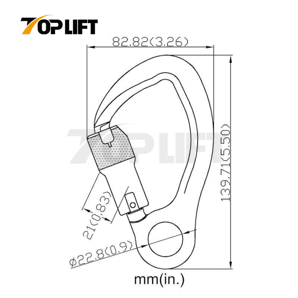 High Strength Twist Lock Aluminum Climbing Carabiner Forged Steel Safety Hook
