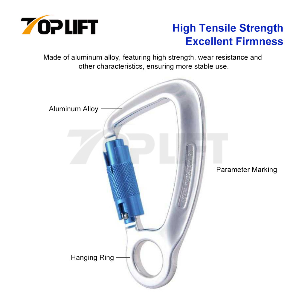  Auto-Locking Climbing Hardware Twist Lock Aluminum Carabiner W/ Captive Eye