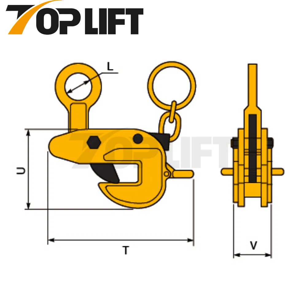 TMS Horizontal Plate Clamp with Safety Lock 0.5T to 5T Loading Lifting Equipment