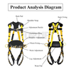 TP-SH3107 Full Body Safety Harness for Fall Protection with ANSI certification