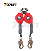 TOPLIFT 6FT - 11FT Webbing with Absorber 310LBS Capacity Dual Hooks Retractable Fall Arrester