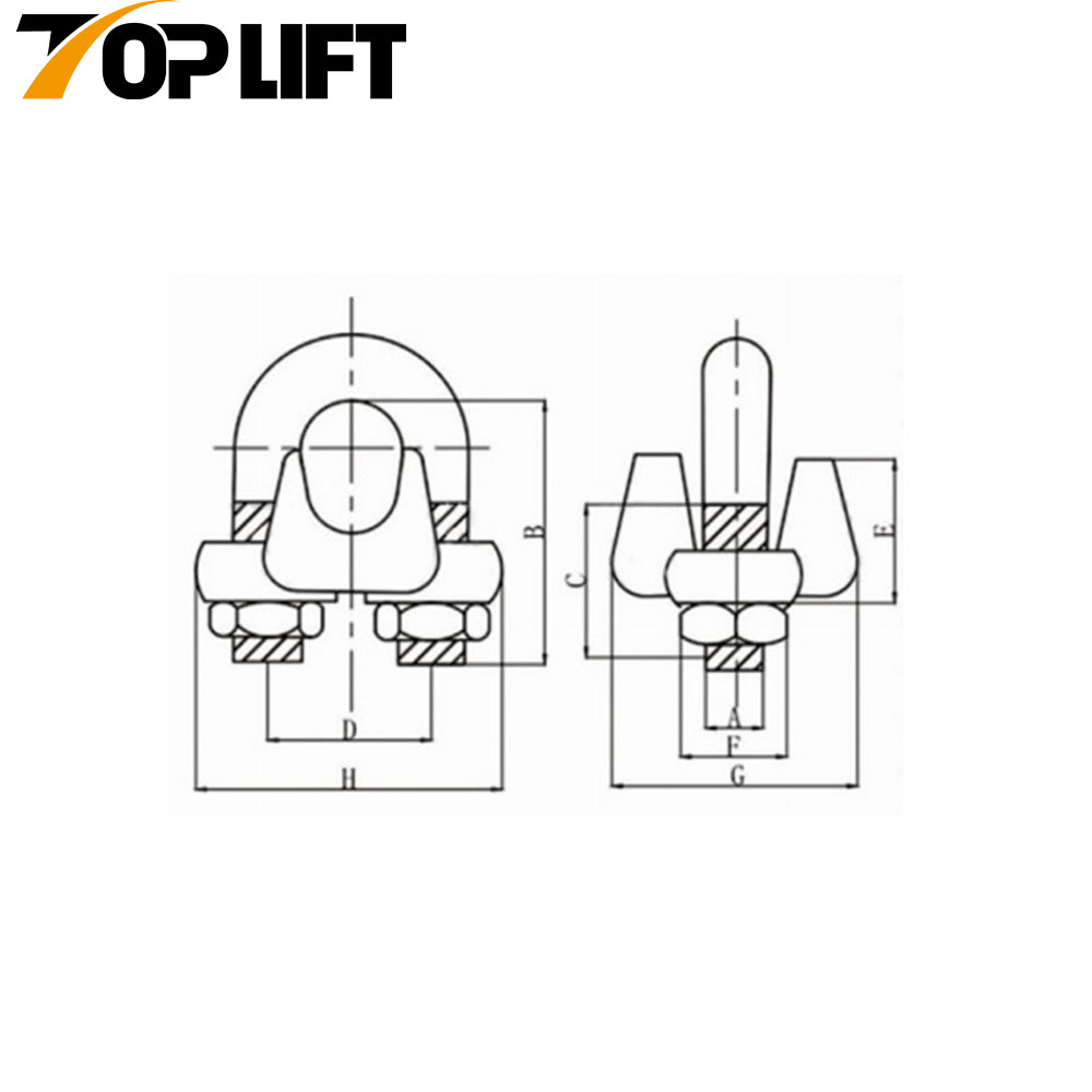 Stainless Steel US Type Drop Forged Wire Rope Clip