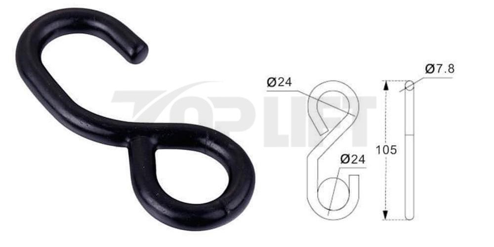 High Quality S Hook for Ratchet Tie Down Ratchet Strap Cargo Lashing