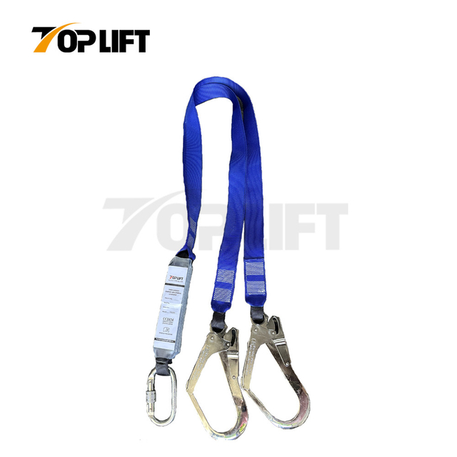 CE Certified Twin Legged Shock Absorbing Webbing Safety Lanyard