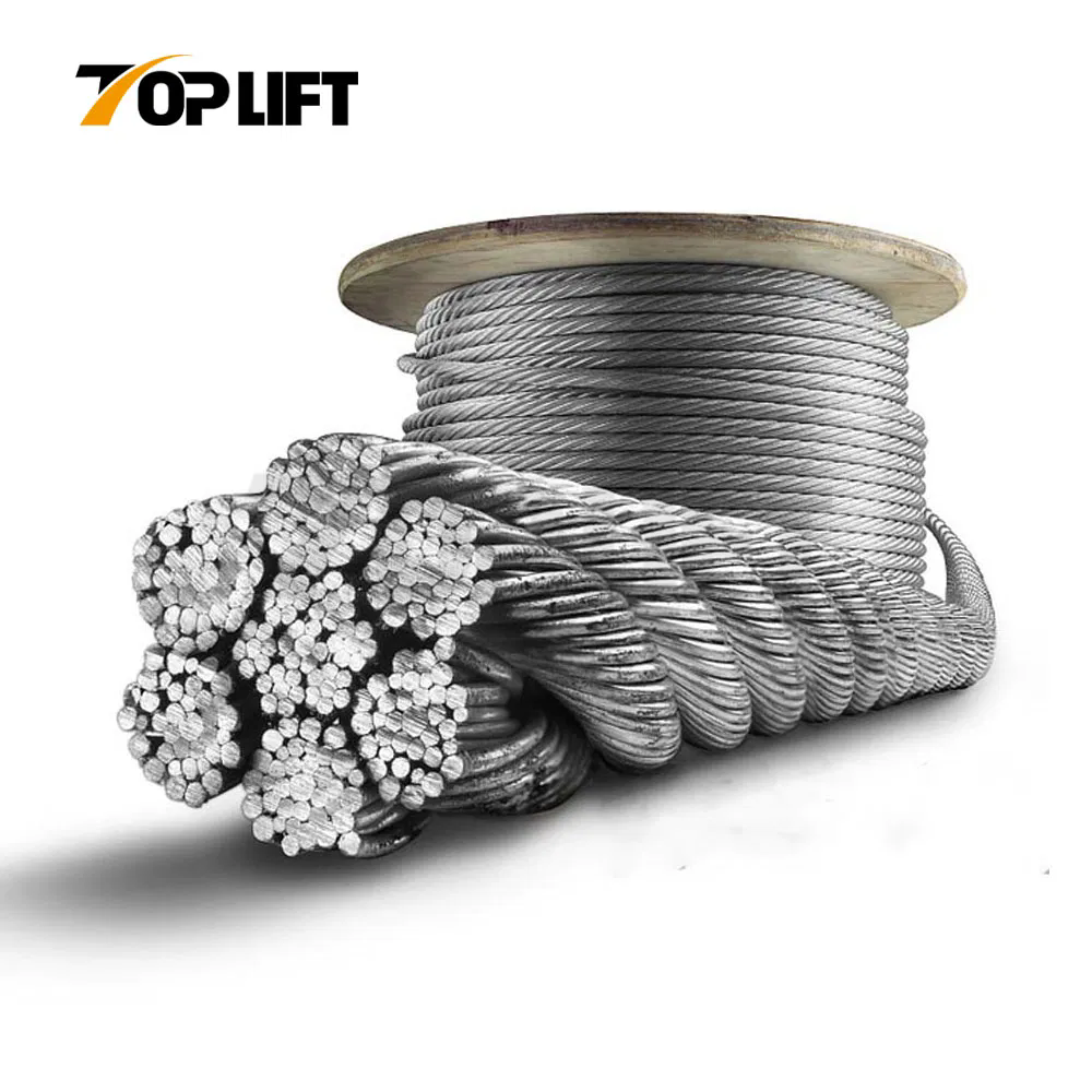 Galvanized Ungalvanized Carbon Steel Wire Rope 6X19+FC 6X19+IWR 6X19+IWS