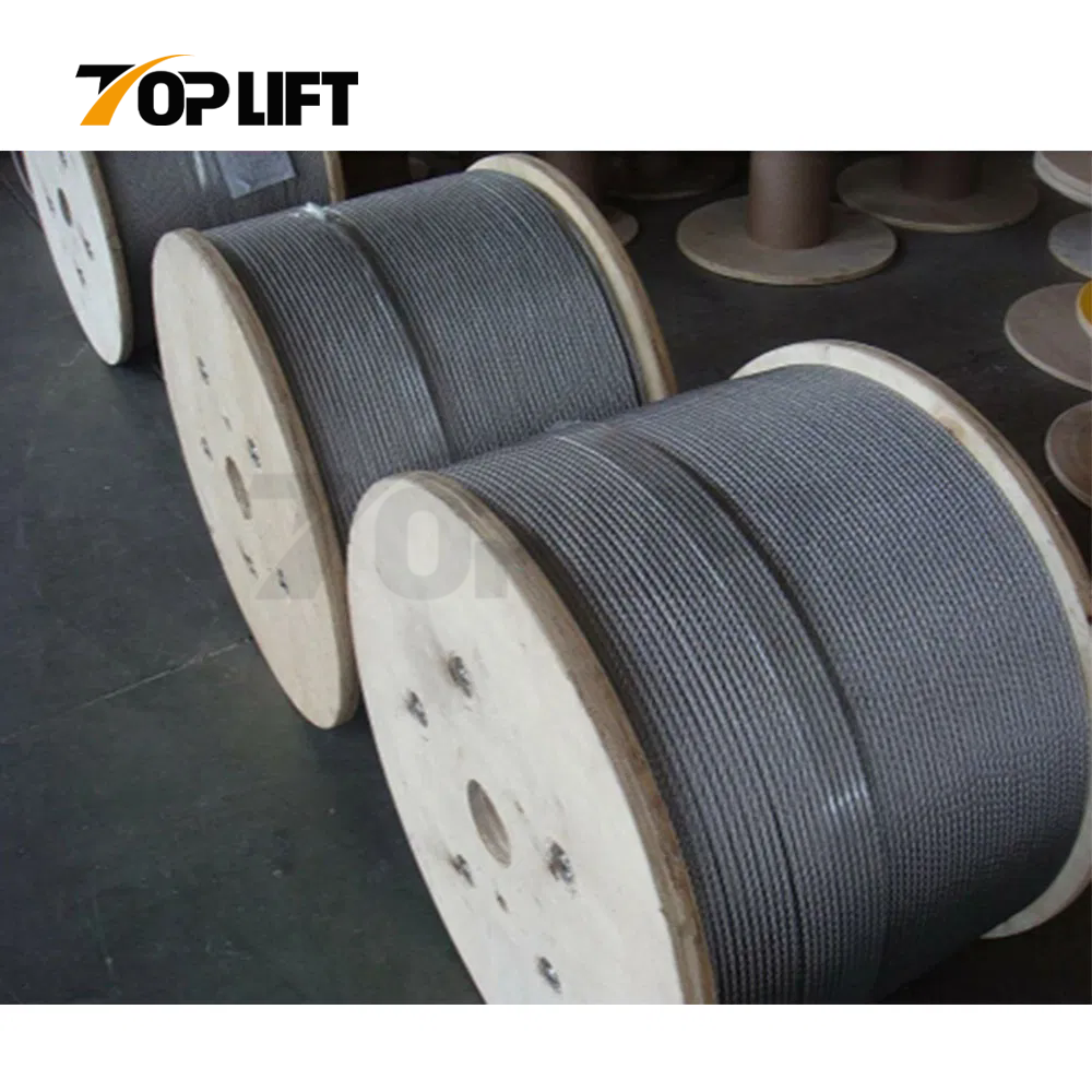 Marine Galvanized Ungalvanized Carbon Steel Wire Rope 6X24+7FC for Construction Lifting