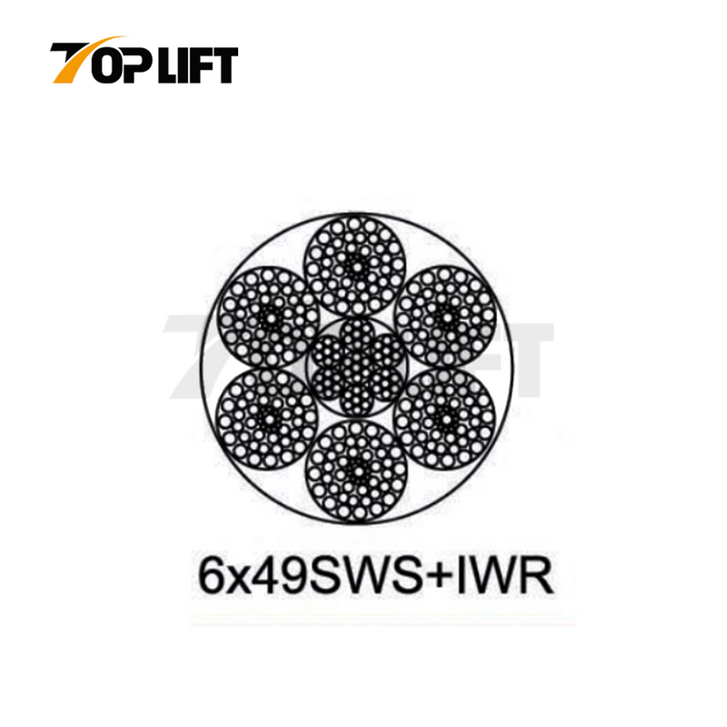 TOPLIFT Industrial 6X49SWS+IWRC Galvanized & Ungalvanized Steel Wire Rope