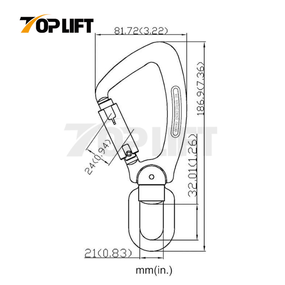 Outdoor Small Aluminum Alloy Universal Roating Carabiner for Climbing Fall Protection