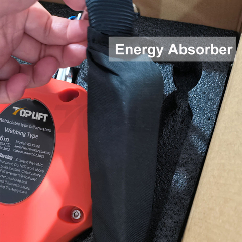 TOPLIFT 6M 100KG Capacity UHMWPE Webbing Carabiner Indicator Retractable Fall Arrester