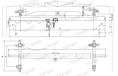0.5-5T LX Type Electric Single-Girder Suspension Crane 