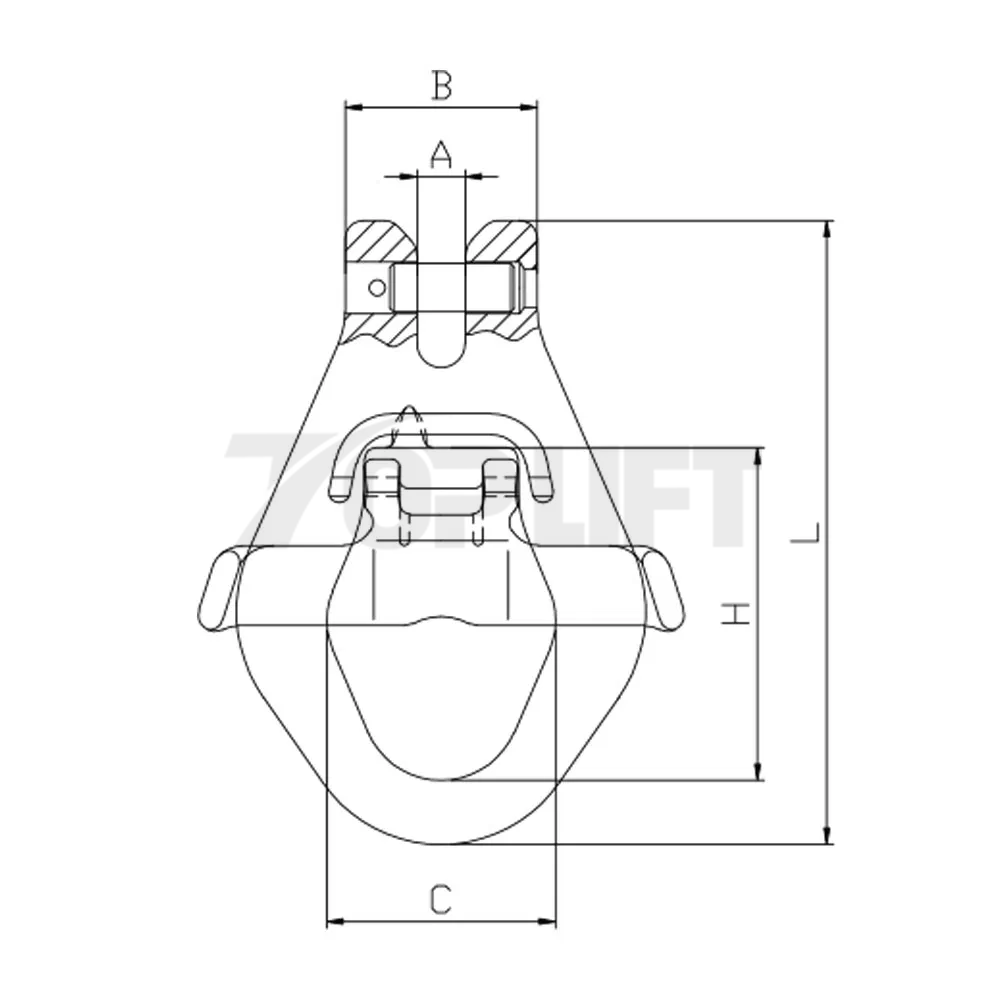 G100 Rigging Hardware Alloy Steel Clevis Master Link with Latch Bolt