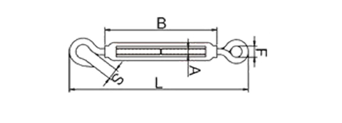 Stainless Steel EU Type Turnbuckle Hook and Eye 